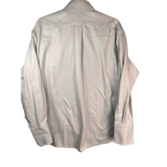 Roundtree & Yorke-Shirt-Men 15.5-33 Gold Label Non-Iron EZ Wash Gray Herringbone - Picture 3 of 7